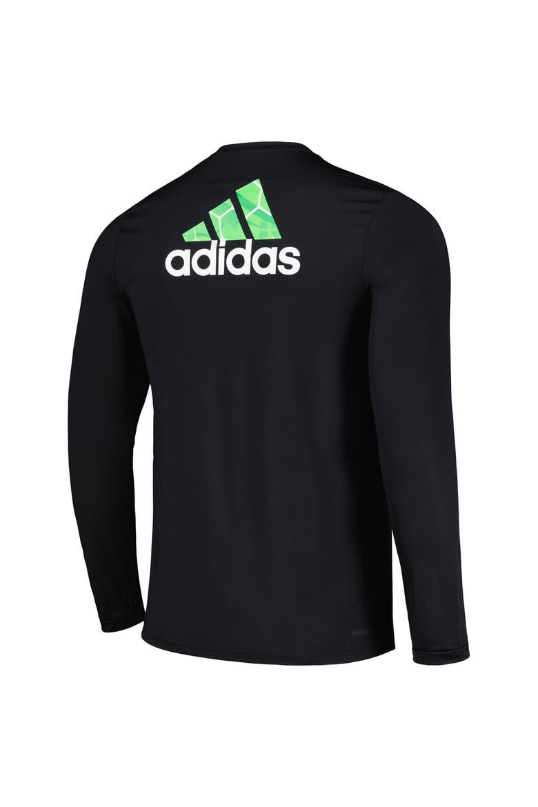 Men's adidas Black Seattle Sounders FC Local Pop AEROREADY Long Sleeve T-Shirt, Alternate, color, Black