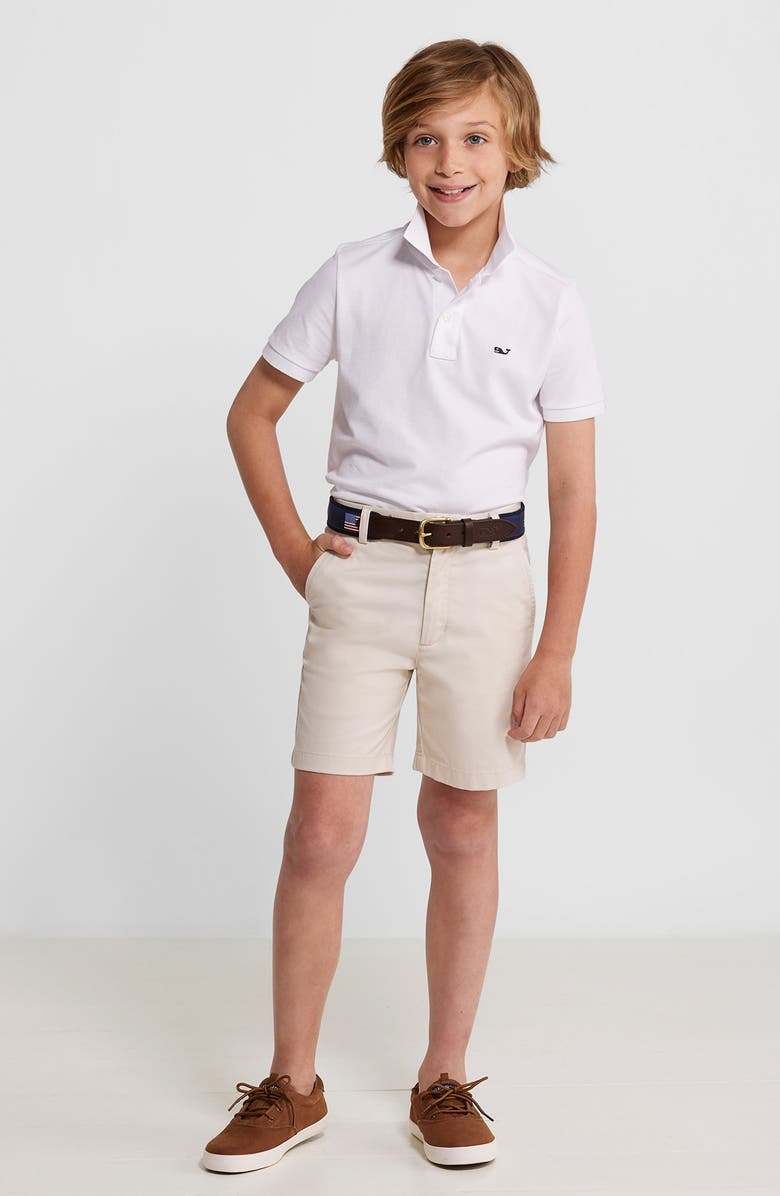 vineyard vines Kids' Edgartown Piqué Performance Polo, Alternate, color, White Cap