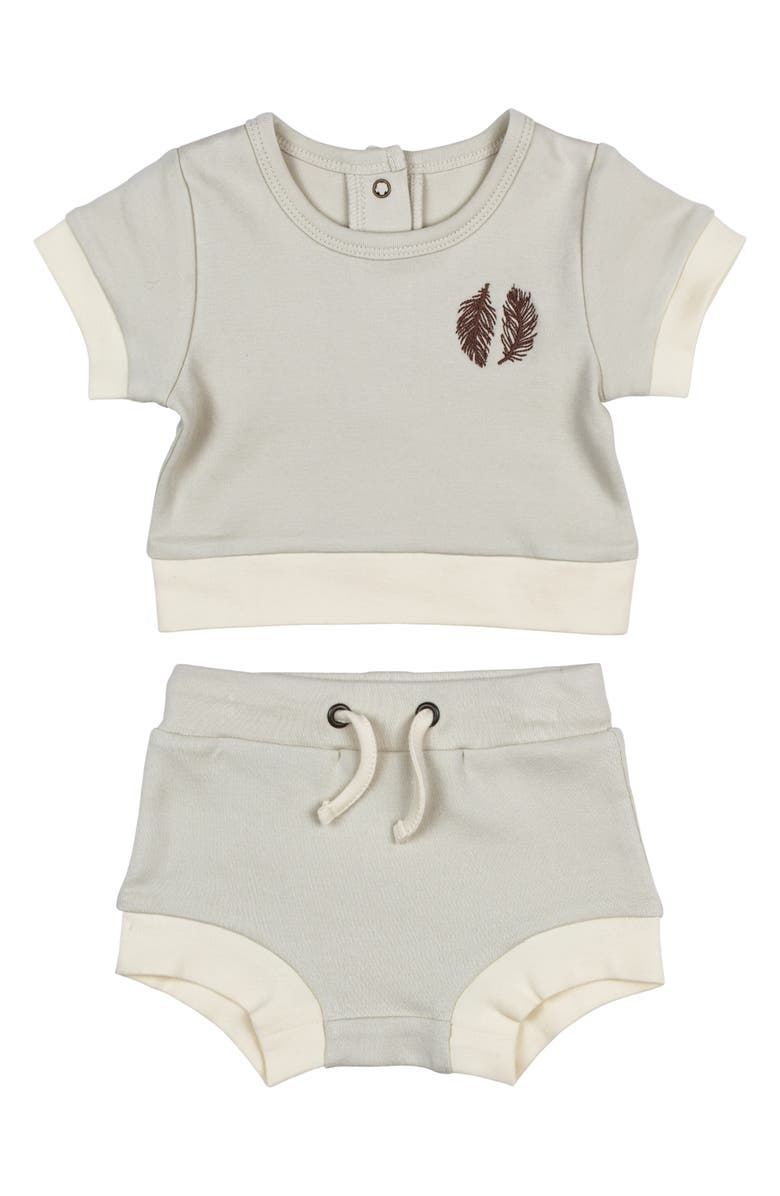 L'ovedbaby Embroidered Organic Cotton T-Shirt & Shorts Set, Main, color, 