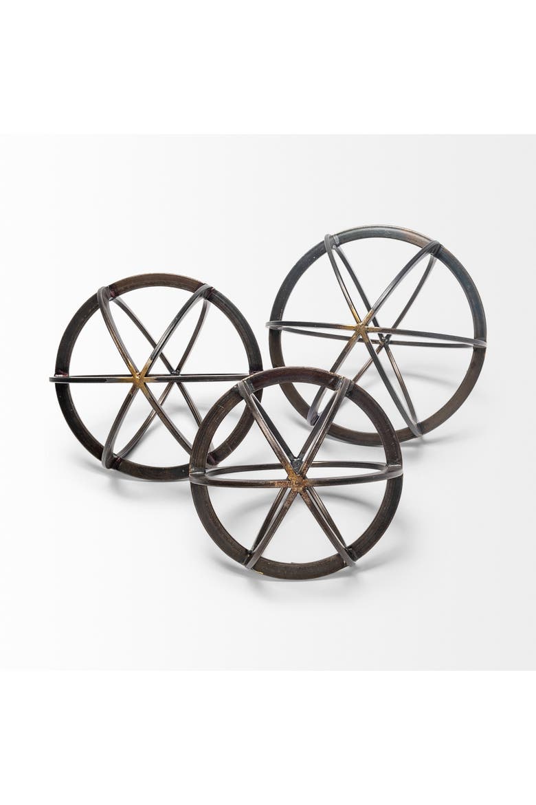 Galenna Metal Circular Decorative Orb, Alternate, color, Black