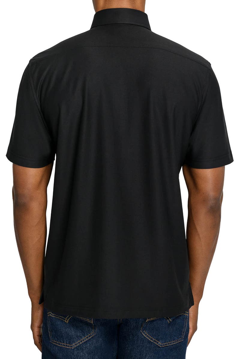 Brooklyn Brigade Solid Mapleton Luxe Cross Dyed Polo, Alternate, color, Black