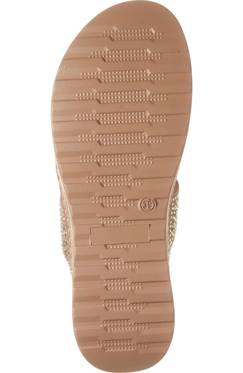 EXTREME BY EDDIE MARC Rhinestone Studded Wedge Sandal, Alternate, color, Brown