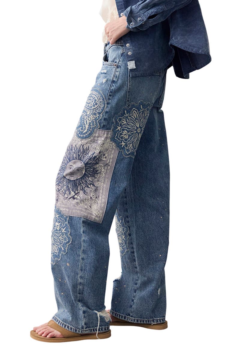 Reverie Patchwork Embroidered Jeans, Alternate, color, VINTAGE SOUL