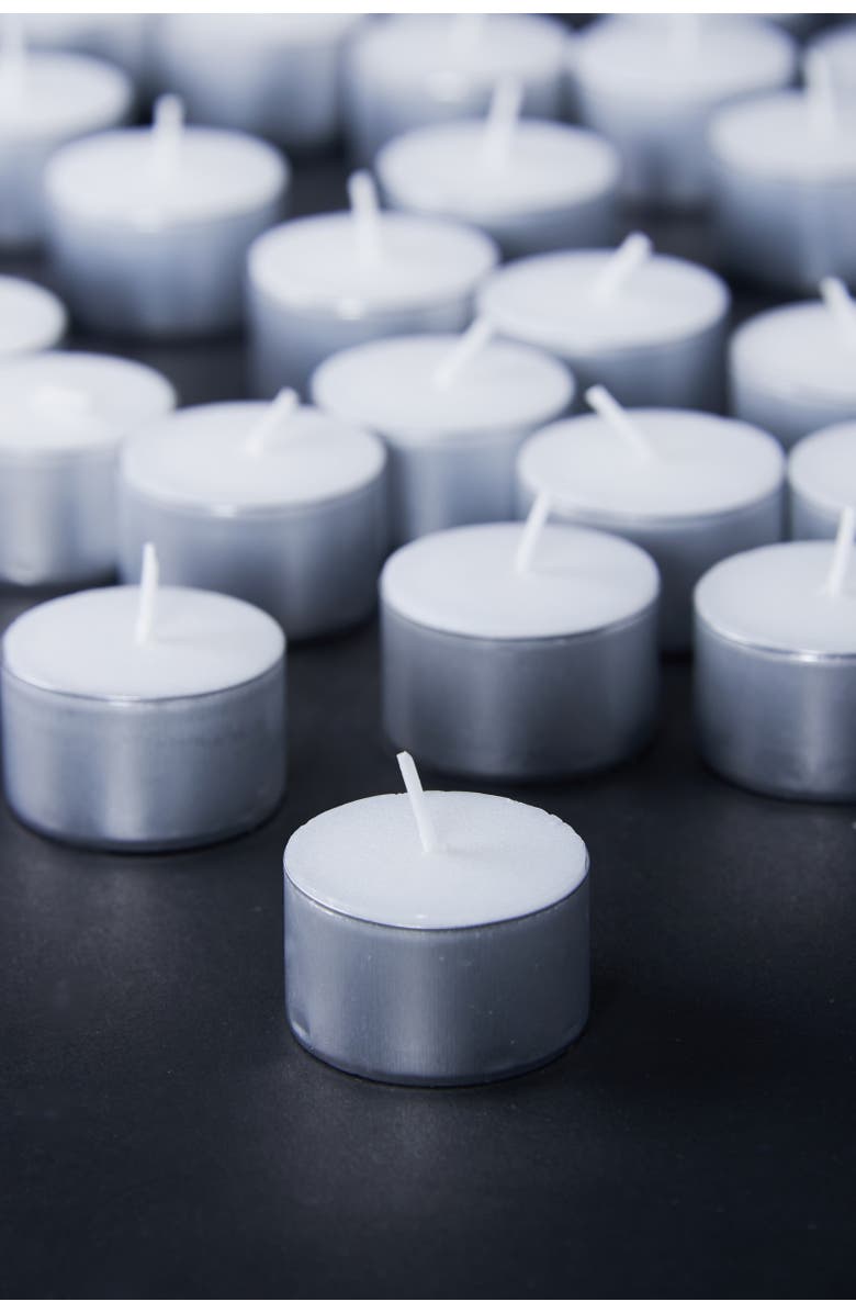 tag 50 White Tealight Candles 8 Hour Burn Time Everyday Use, Alternate, color, White