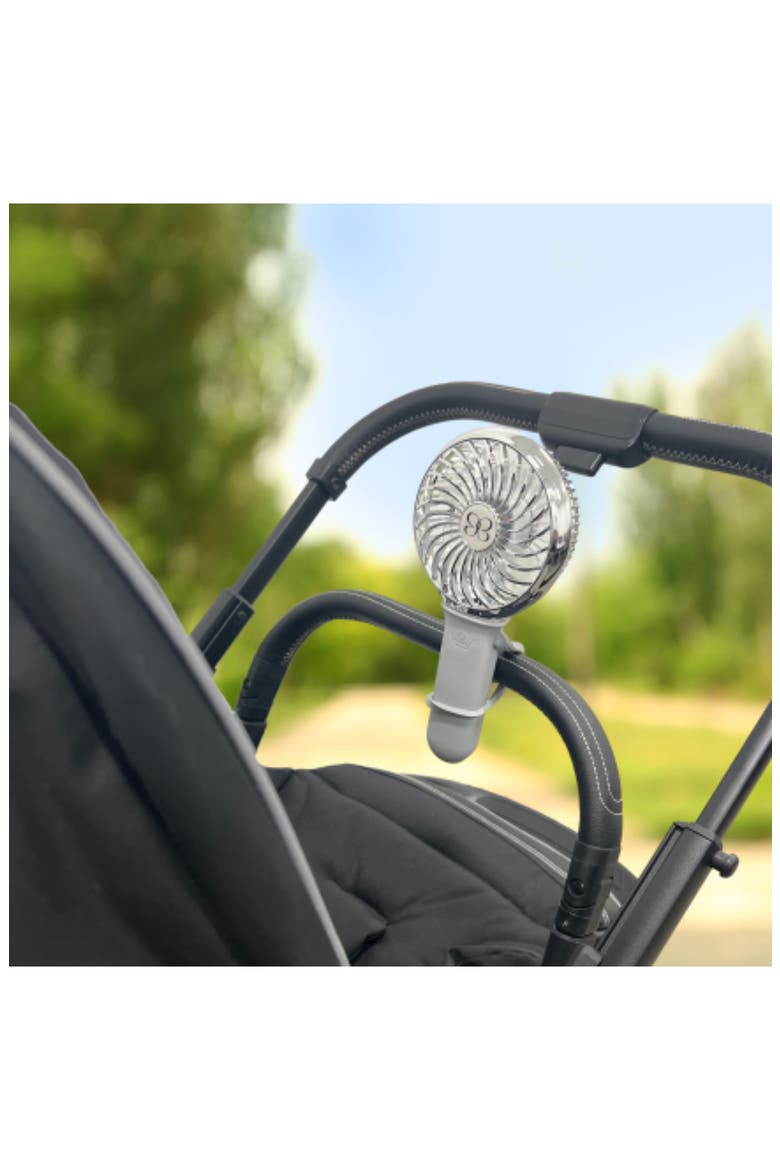 3-Speed Recharge Turbo Stroller Fan, Alternate, color, GRAY/ CHROME