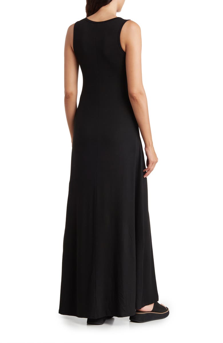 GO COUTURE V-Neck Sleeveless Maxi Dress, Alternate, color, Black