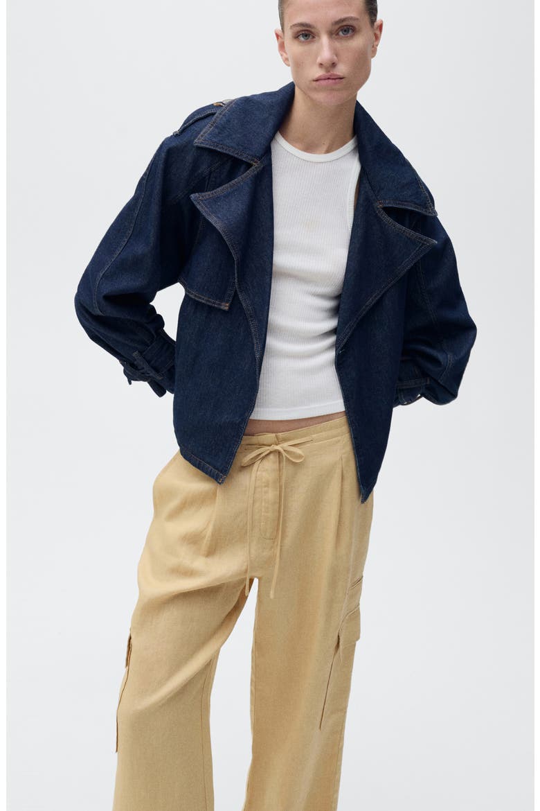 Linen Cargo Pants, Alternate, color, MUSTARD