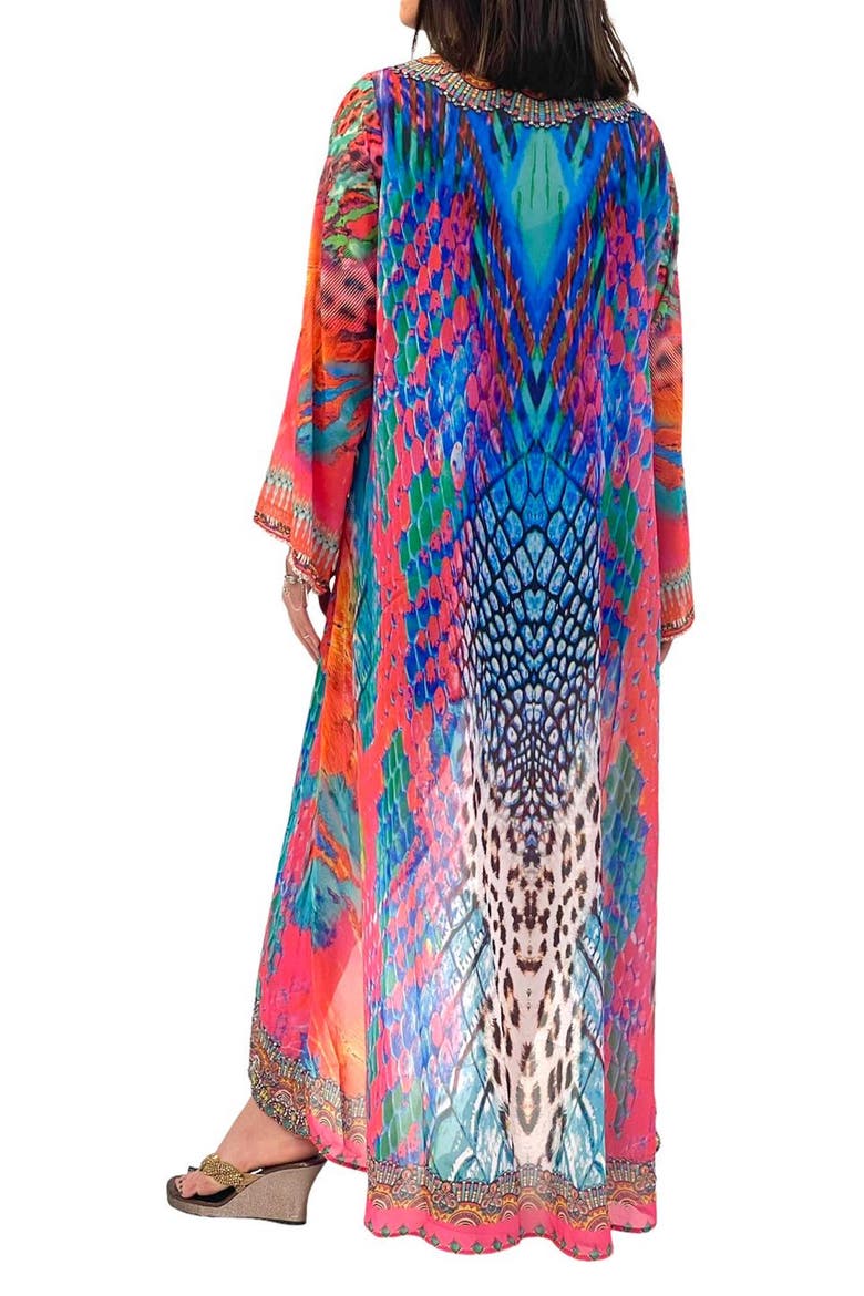 Color Print Longline Duster, Alternate, color, MULTI