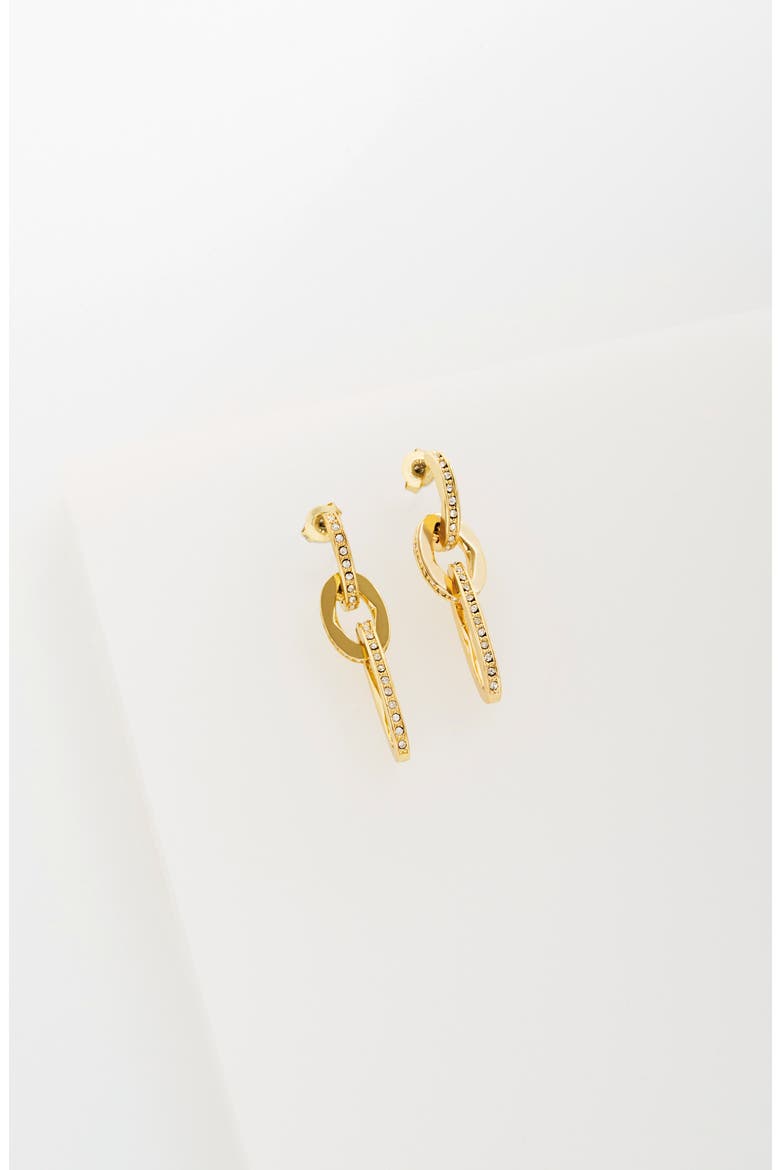 Shirina Crystal Shimmer Drop Earrings, Alternate, color, GOLD TONE / CLEAR CRYSTAL