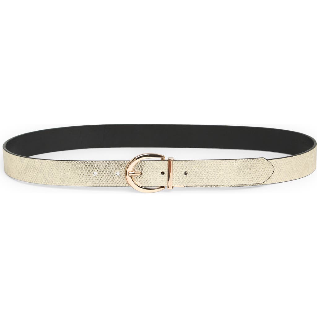 Linea Pelle Snake Embossed Reversible Belt In White