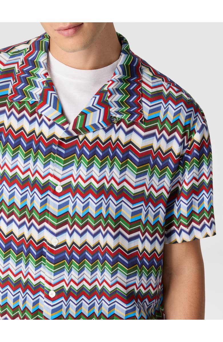 UM Bowling Shirt In Viscose With Irregular Zigzag Print, Alternate, color, Multicoloured