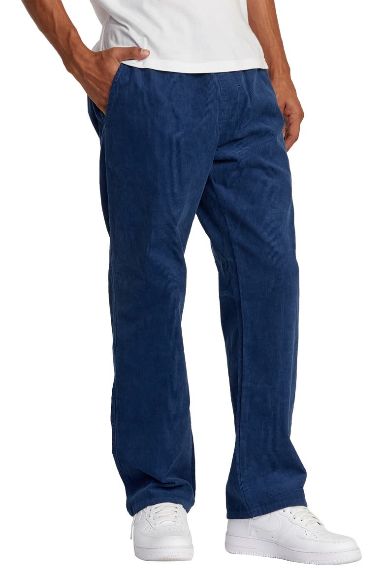 Americana Elastic Waist Corduroy Pants, Alternate, color, DARK DENIM