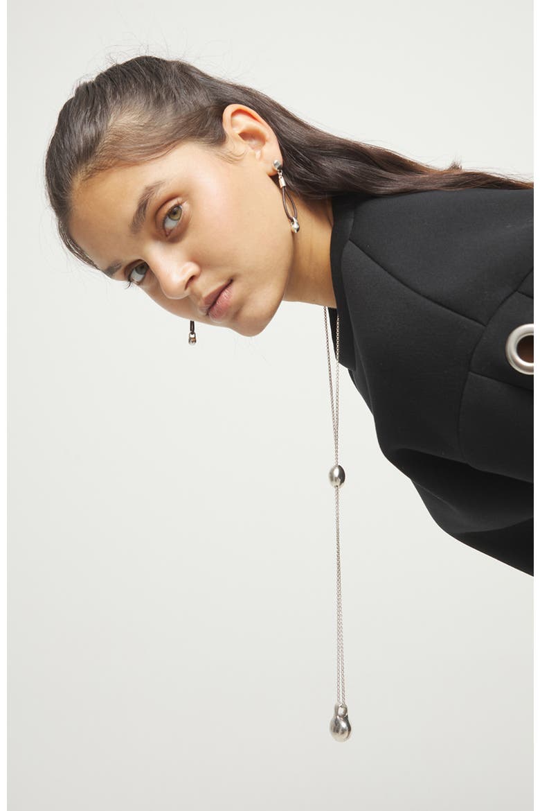 Adjustable Height Chain with Two Weights Necklace, Alternate, color, Silver