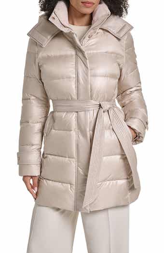 Belted Hybrid Puffer Coat