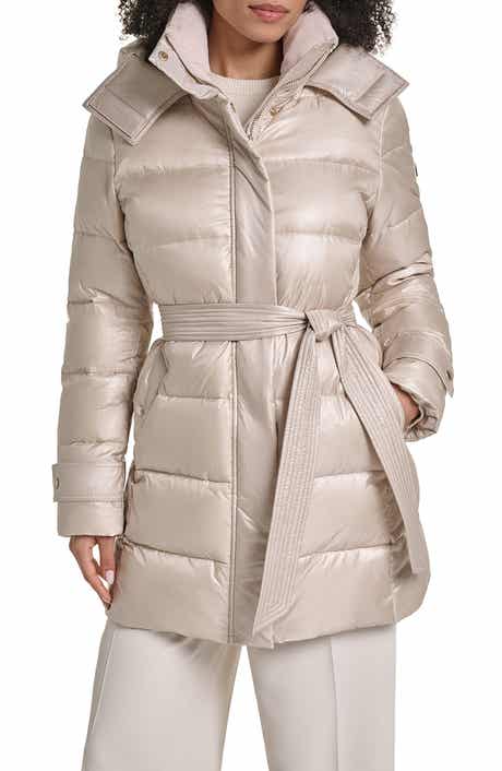 Belted Hybrid Puffer Coat