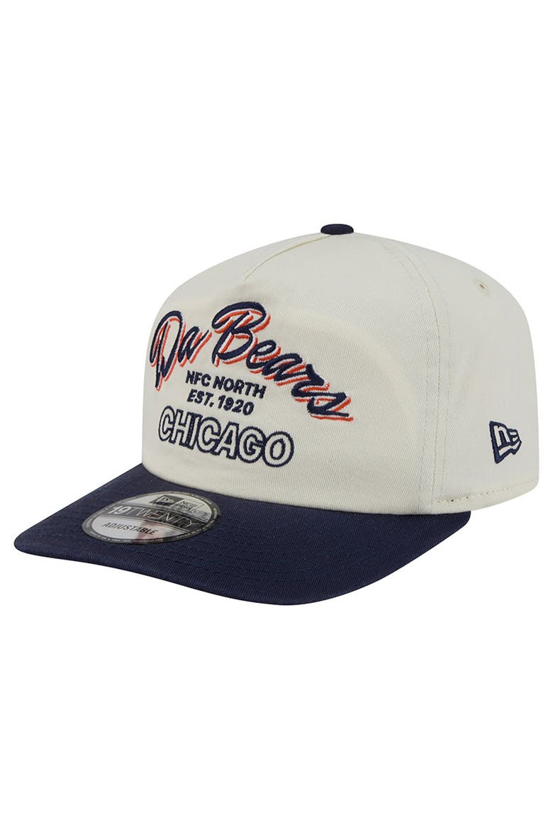 Men's New Era Cream Chicago Bears Script 19TWENTY Adjustable Hat, Main, color, Cream