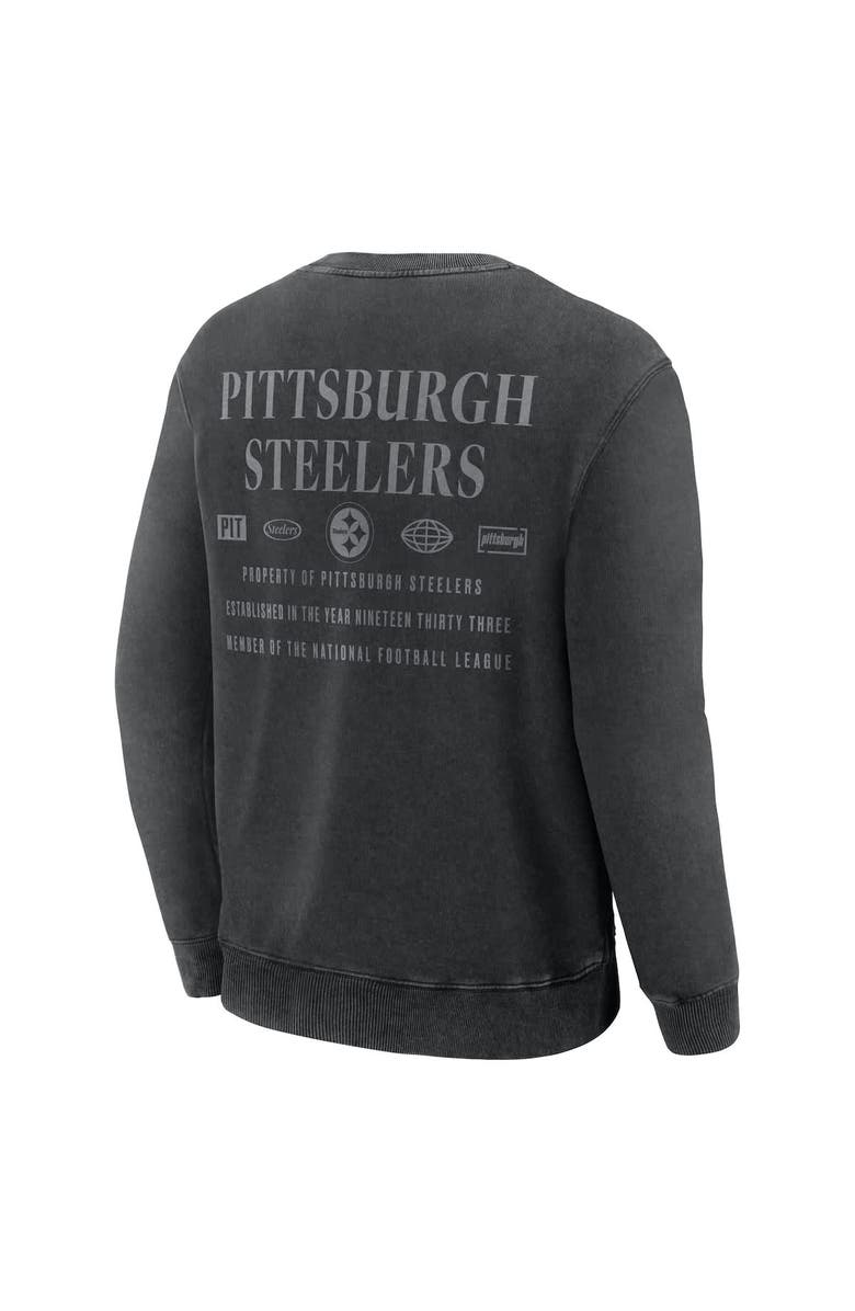 FANATICS Men's Fanatics Black Pittsburgh Steelers Deep Route Pullover Sweatshirt, Alternate, color, Black