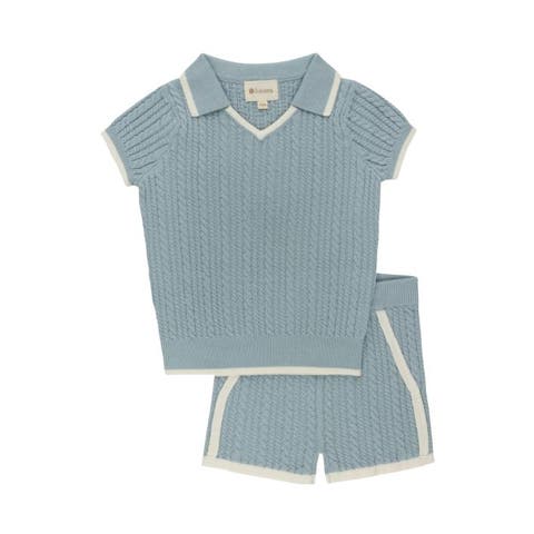 Looms Embroidered Trim Collection - Cable Knit 2 Piece Set (Toddler)