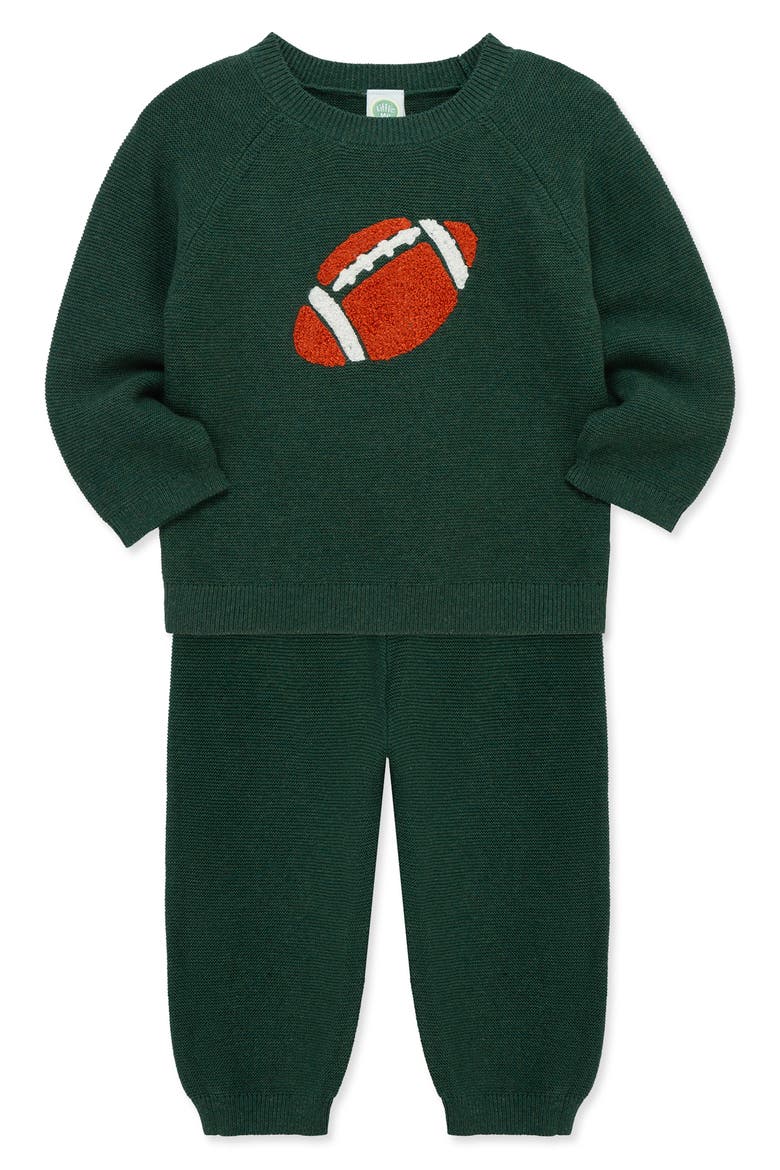 Football Cotton Sweatshirt & Sweatpants Set, Alternate, color, GREEN