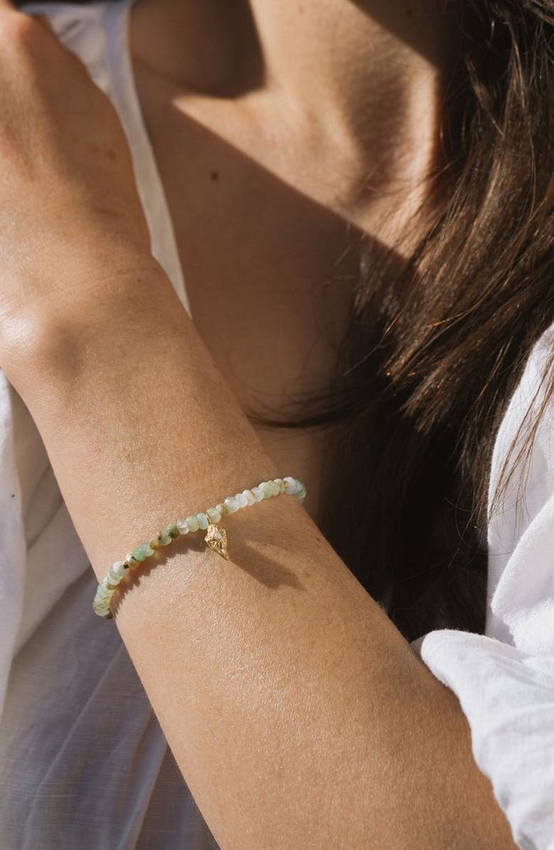 Satya Jewelry Nurtured by Love Opal Conch Shell Bracelet, Alternate, color, Green