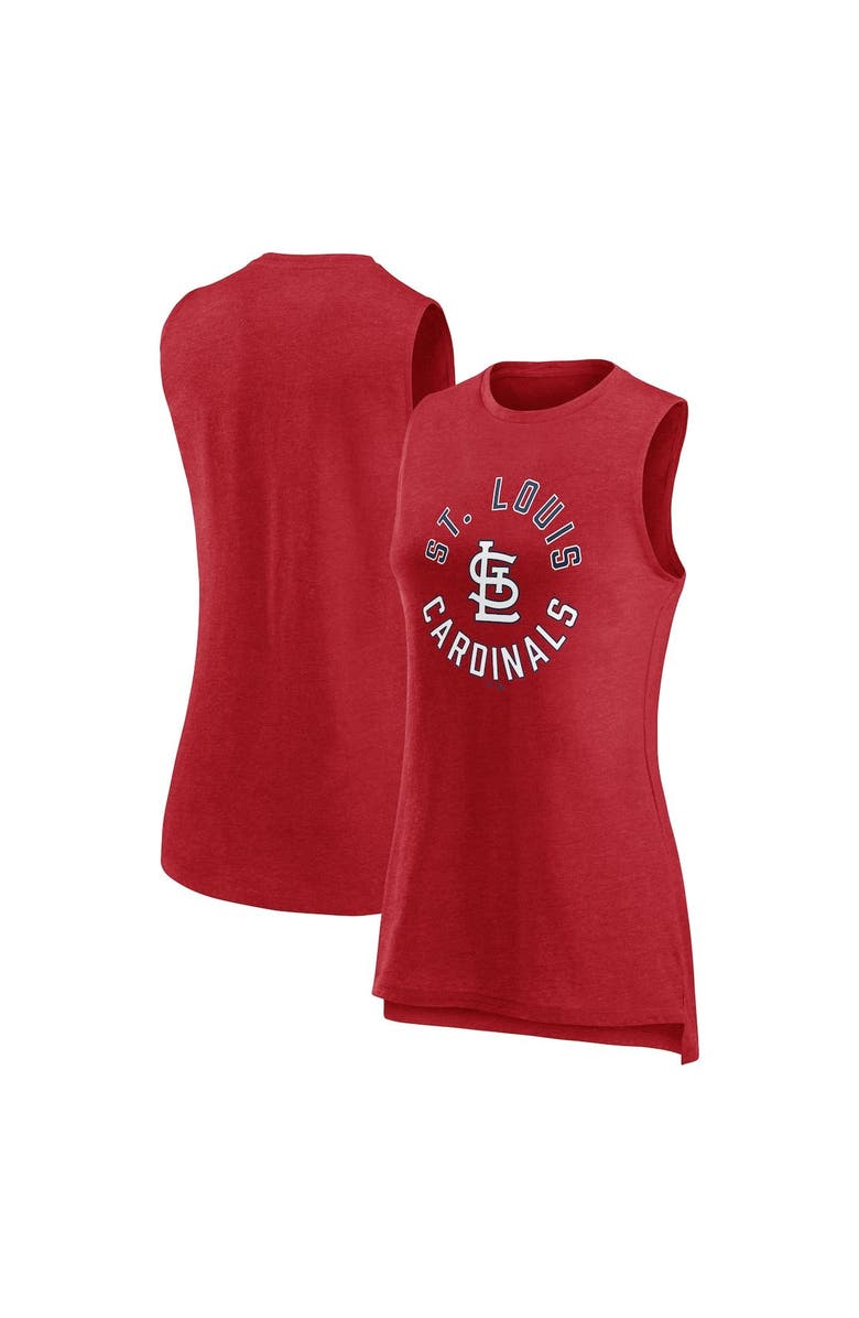 FANATICS Women's Fanatics Branded  Heather Red St. Louis Cardinals What Goes Around Tank Top, Alternate, color, 