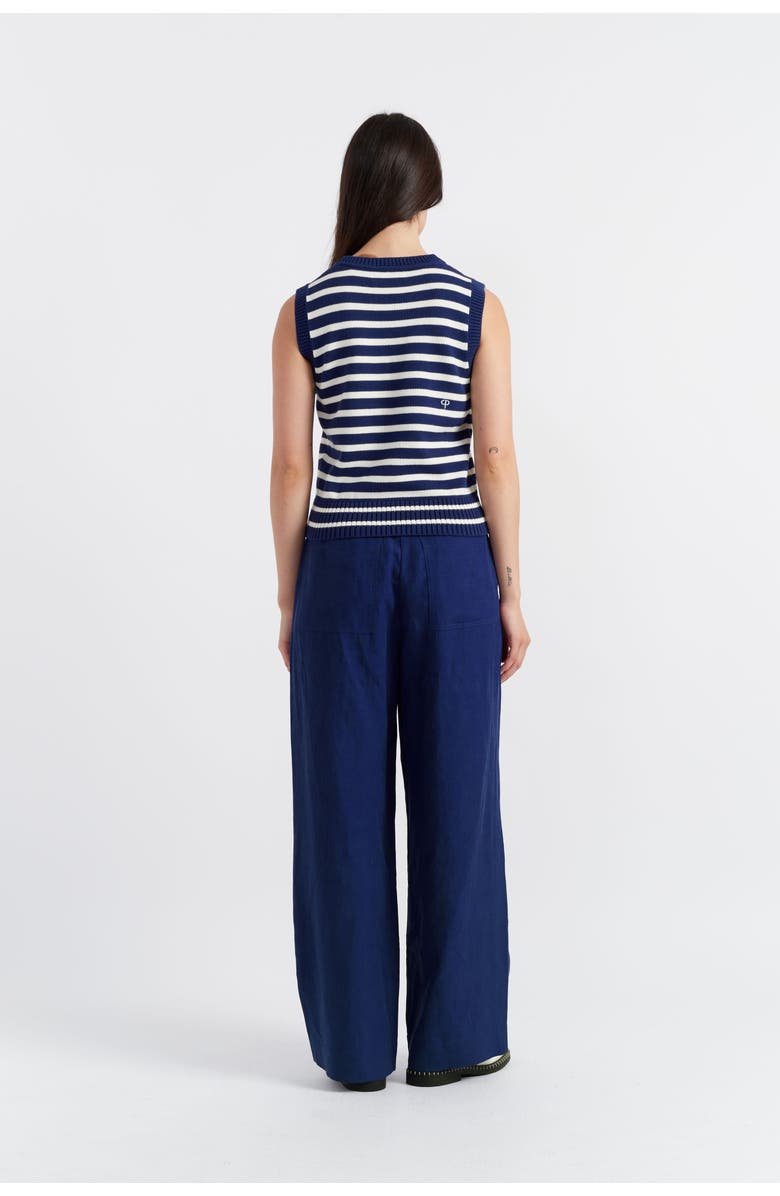 Chinti & Parker Chinti Meets Peanuts Embroidered Snoopy Anchor Tank, Alternate, color, Admiral Blue/Cream