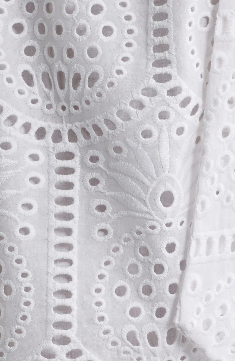 Lilly Pulitzer<sup>®</sup> Eira Eyelet Long Sleeve Belted Midi Shirtdress, Alternate, color, Resort White Pineapple Tile