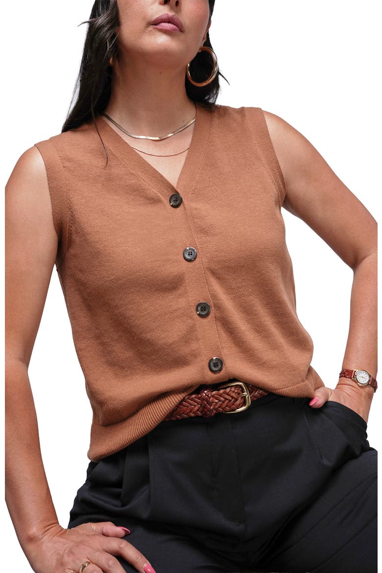 The Everyday Sweater Vest, Alternate, color, WALNUT