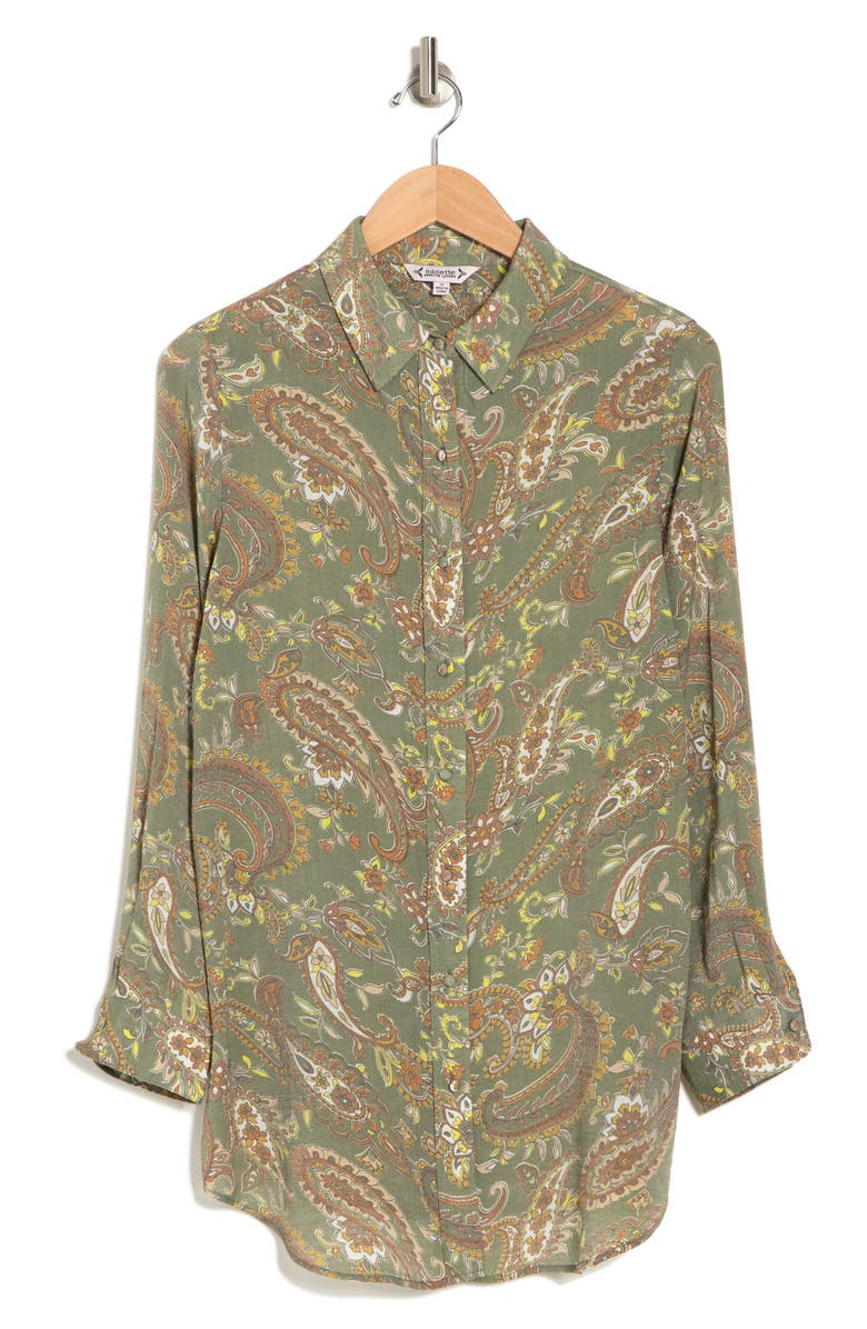 Nanette Lepore Patterned Long Sleeve Button-Up Shirt, Alternate, color, 
