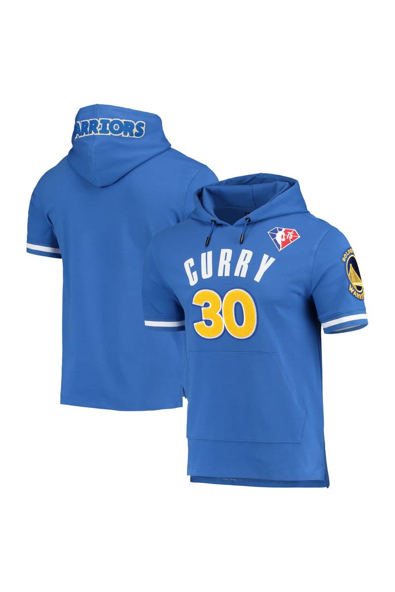 Men's Pro Standard Stephen Curry Royal Golden State Warriors Name & Number Short Sleeve Pullover Hoodie, Main, color, Royal