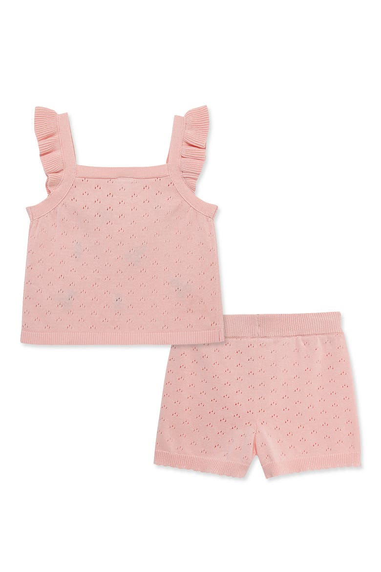 Cherry Pointelle Knit Tank & Shorts Set, Alternate, color, PINK