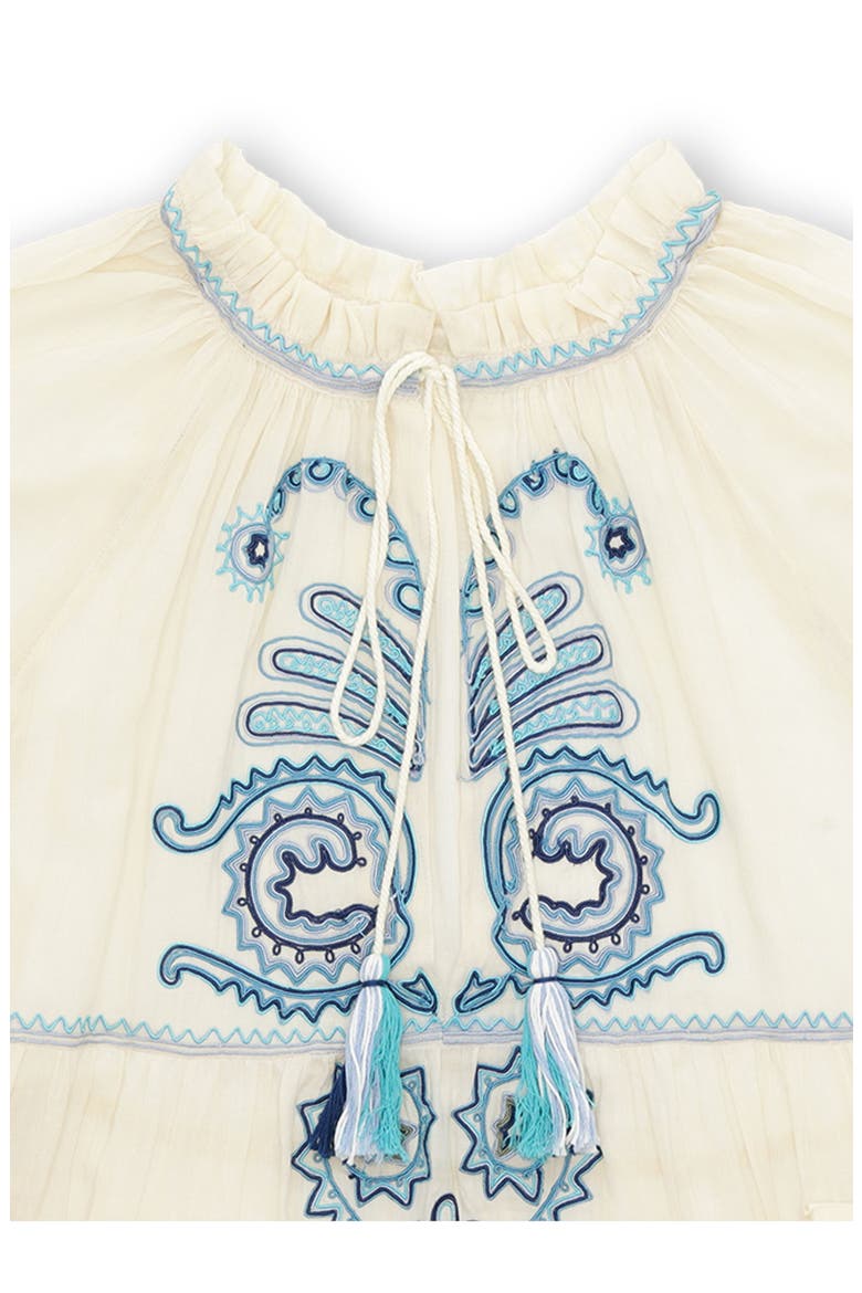 Arsia Embroidered Cotton Kaftan Dress, Alternate, color, OFF WHITE