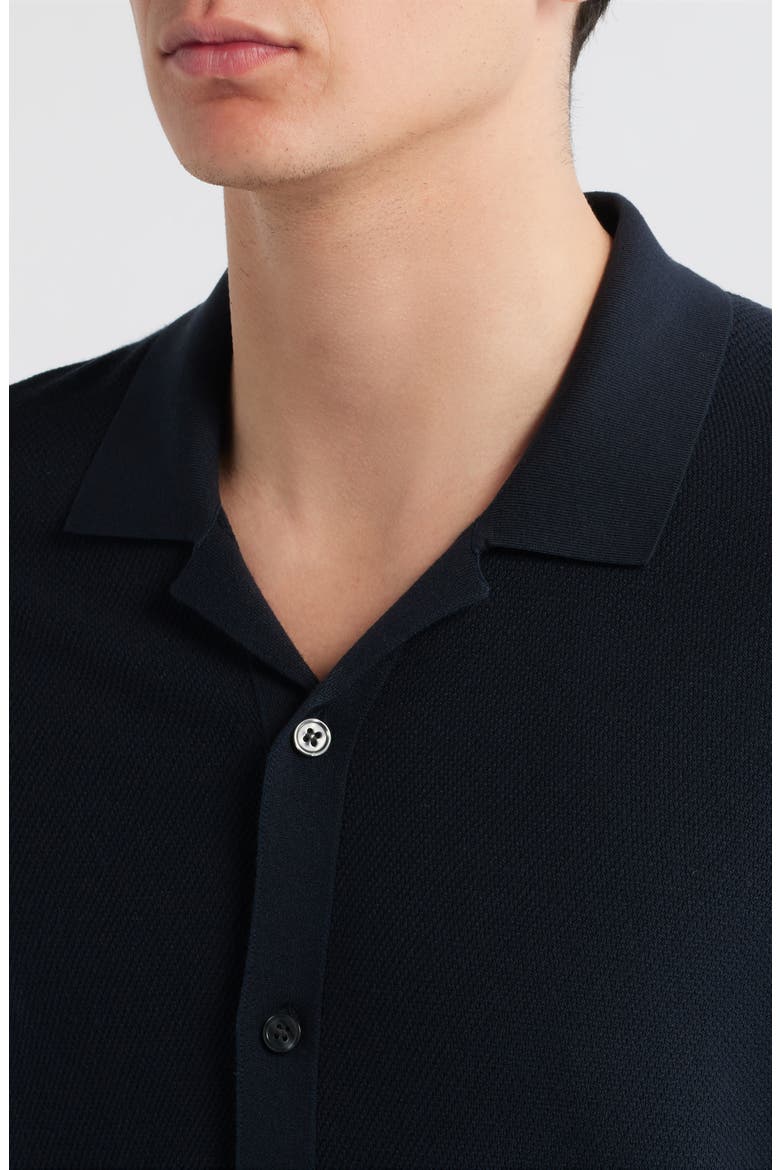 Short Sleeve Knit Button-Up Shirt, Alternate, color, DARK ECLIPSE - QXU