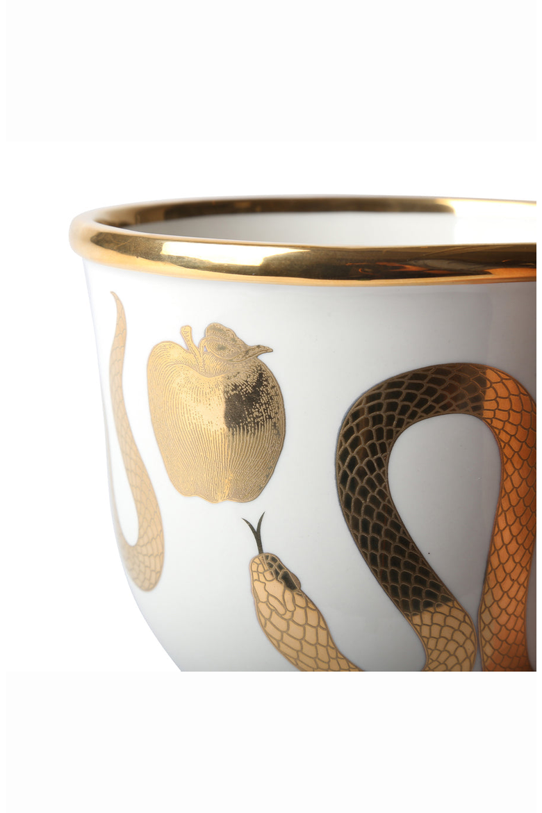 Botanist Snake & Apple Decorative Bowl, Alternate, color, White / Gold