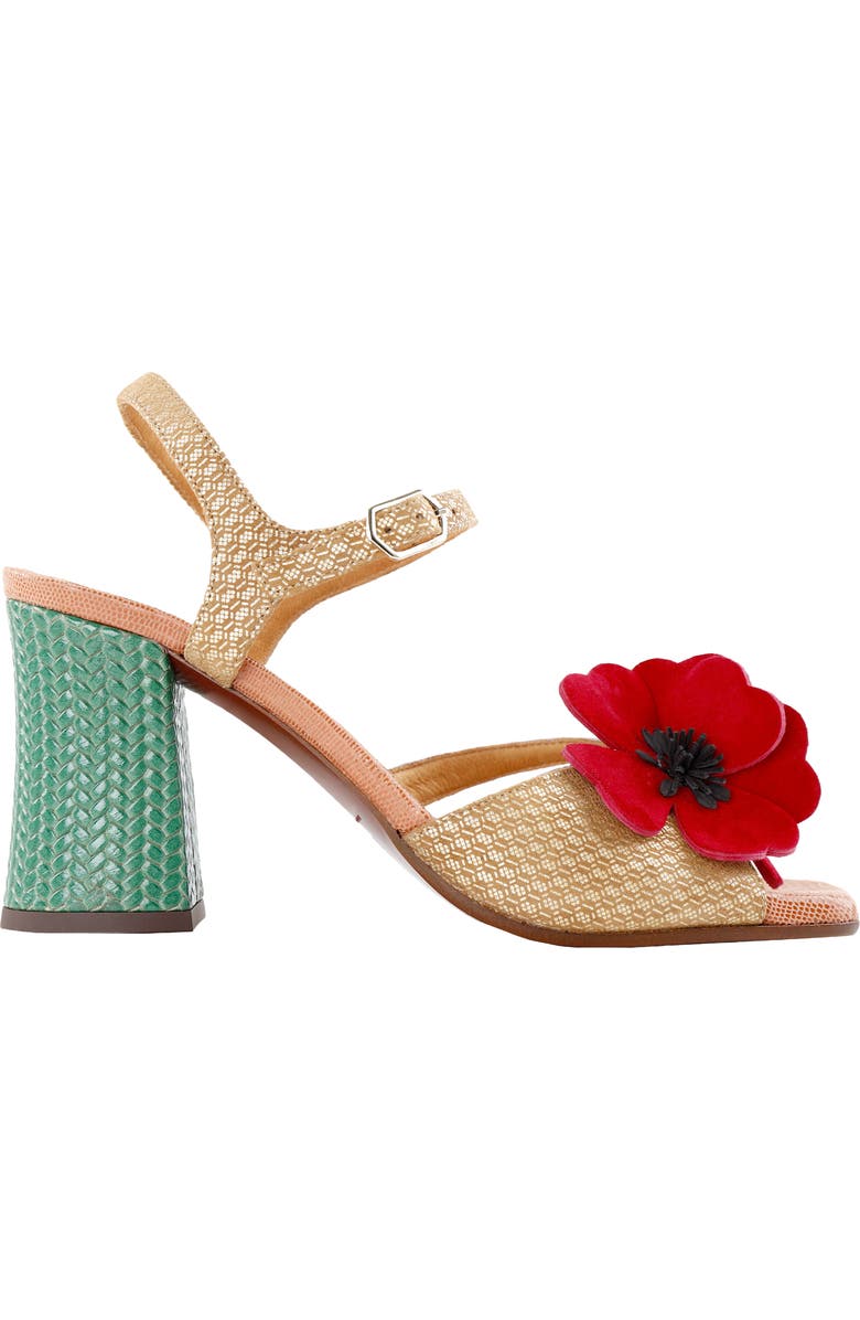 Chie Mihara Flower Appliqué Sandal, Alternate, color,