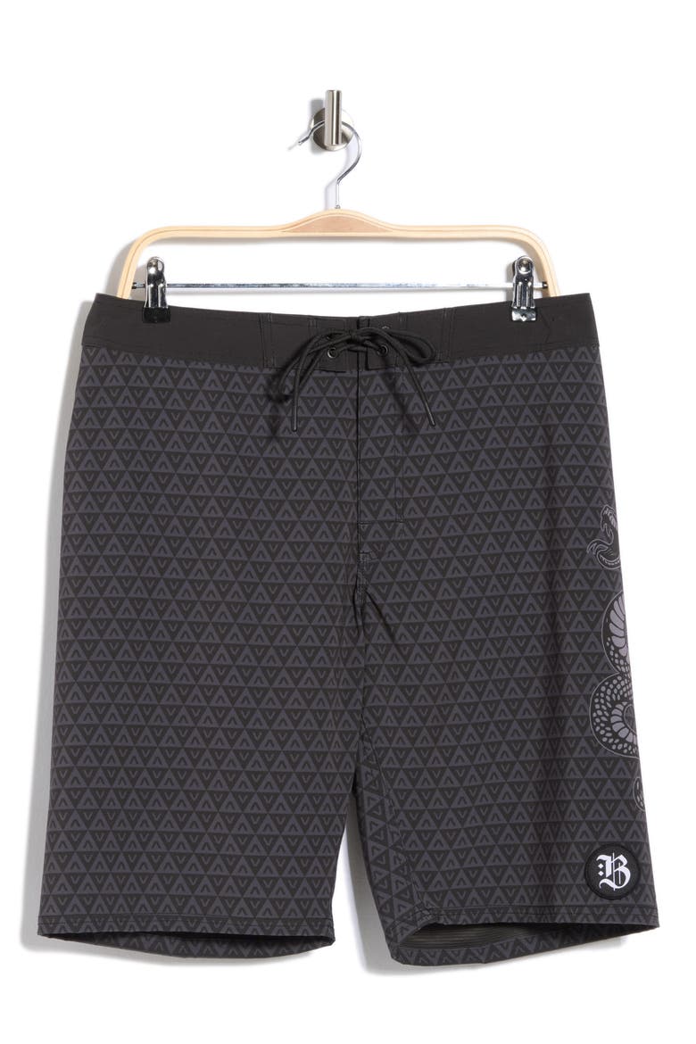 Barron Snake Swim Trunks, Alternate, color, BLACK