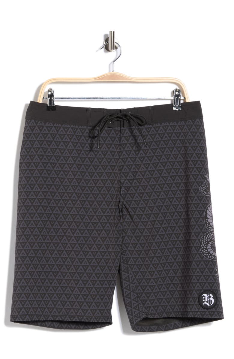 RVCA Barron Snake Swim Trunks, Main, color, Black