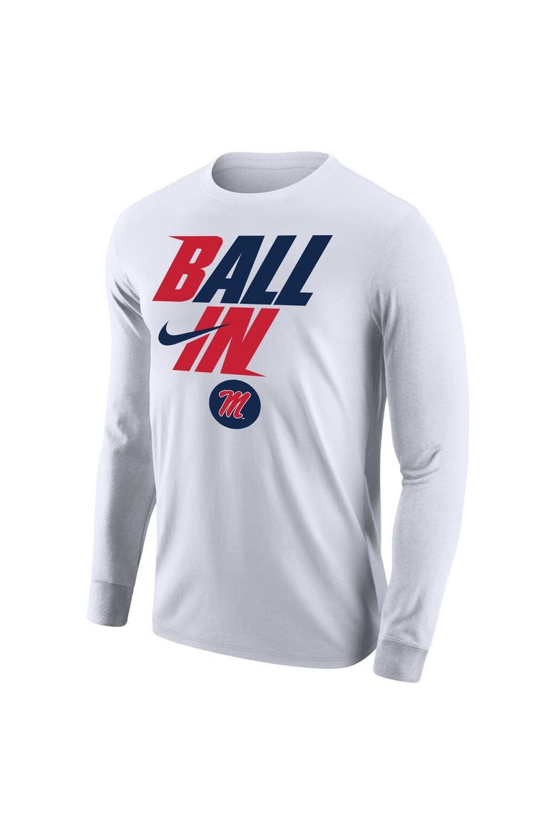 Men's Nike White Ole Miss Rebels Legend Bench Long Sleeve T-Shirt, Alternate, color, White