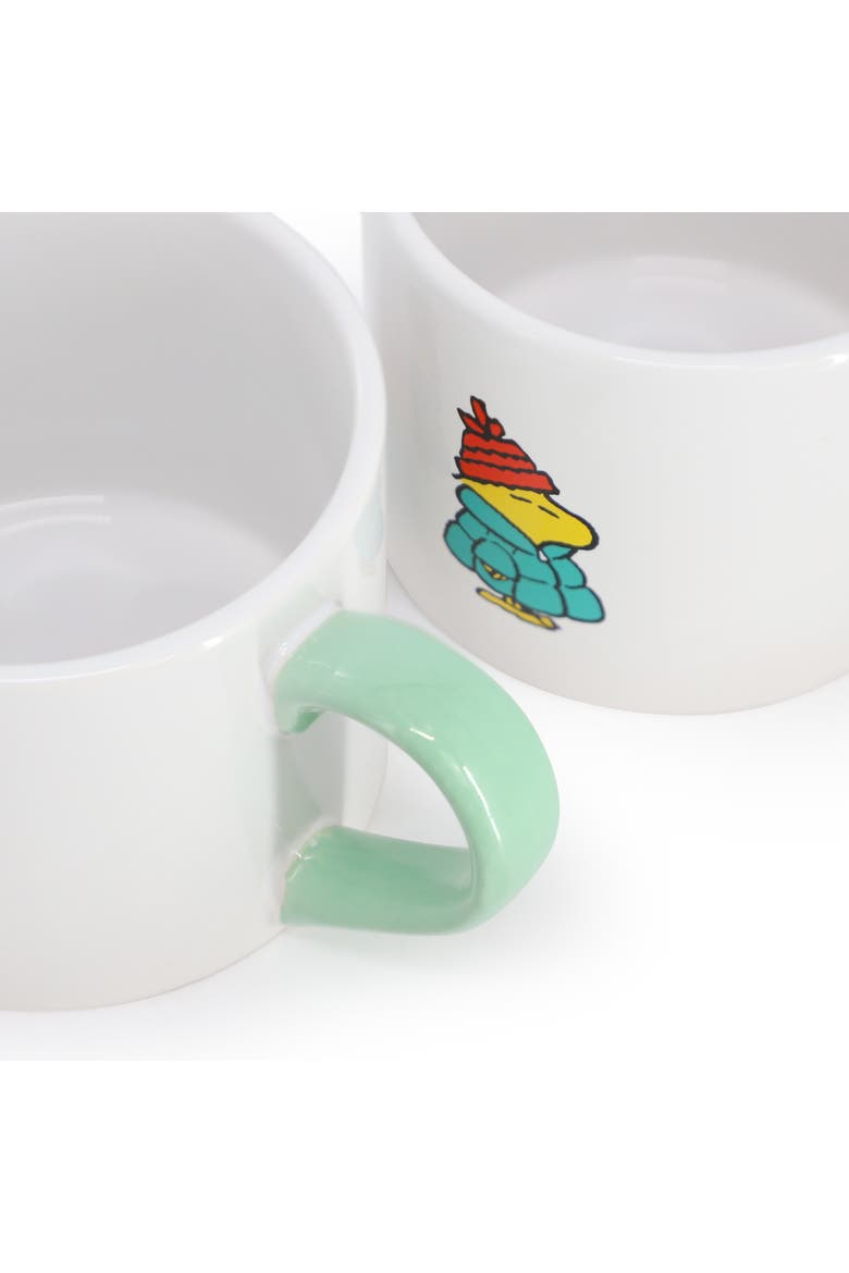 All Bundled Up 4 Piece 19 Ounce Stackable Stoneware Mug Set, Alternate, color, White
