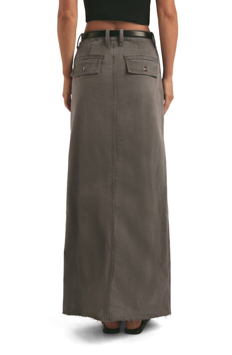 Favorite Daughter The Sadie High Waist Utility Denim Maxi Skirt, Alternate, color, Kalamata