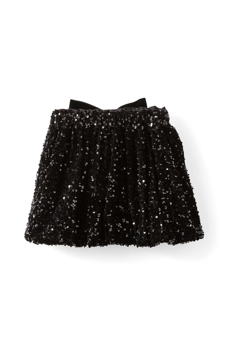 Cotton On Kids Kid's Frill Denim Skirt, Alternate, color, Balmoral Black