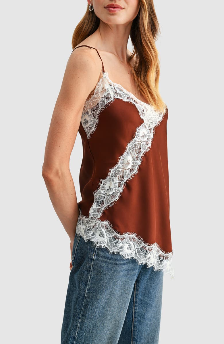 Lush Lace Trim Asymmetrical Camisole, Alternate, color,