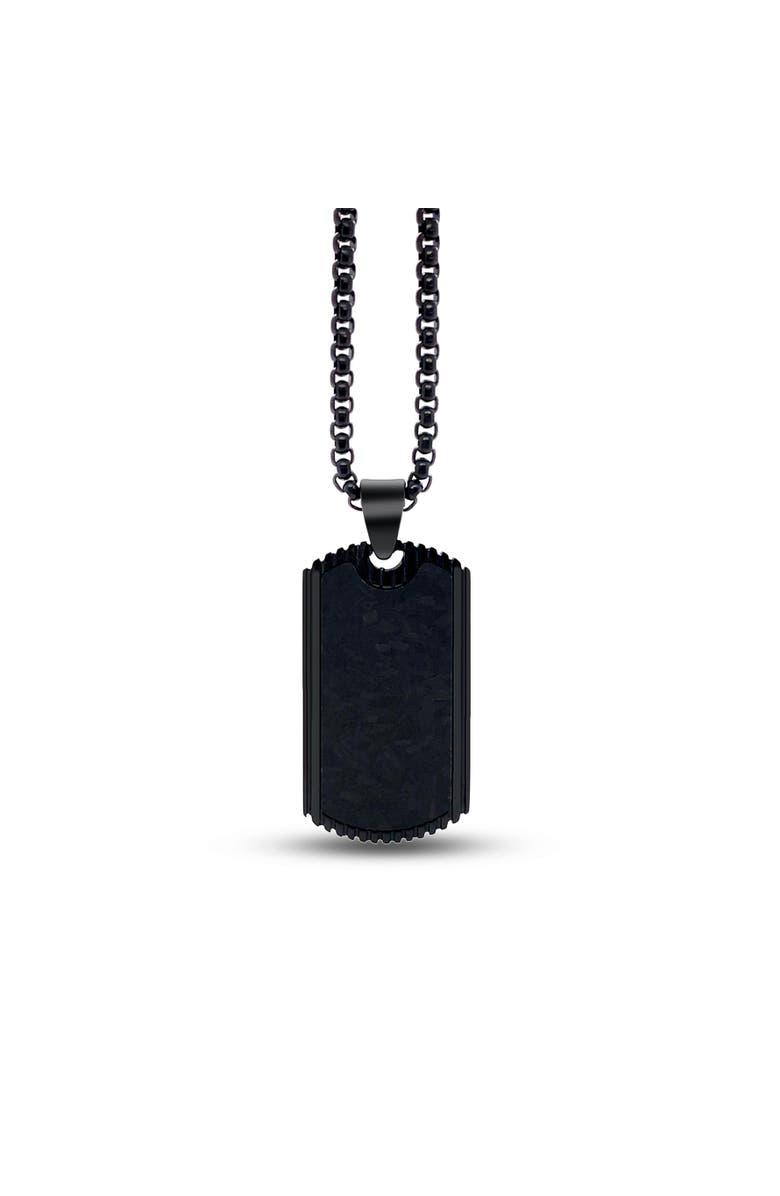 Anna Zuckerman Noctis Textured Tag Necklace, Main, color, Black