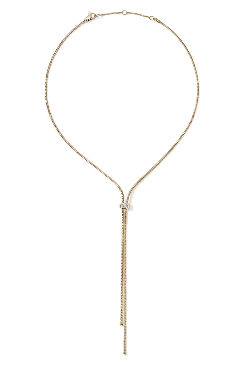 Icon Stud Bolo Necklace, 14K Gold, Diamonds, Alternate, color, GOLD