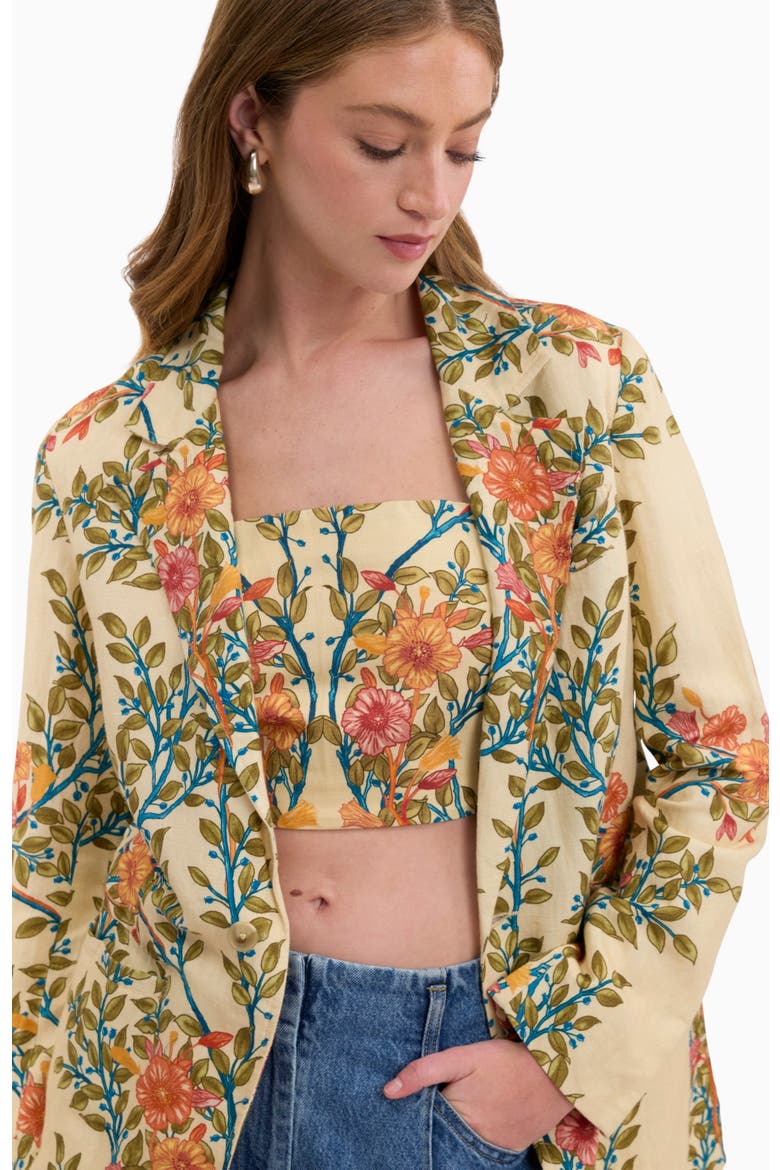 Cleo Printed Blazer, Alternate, color, Buttercream Multi