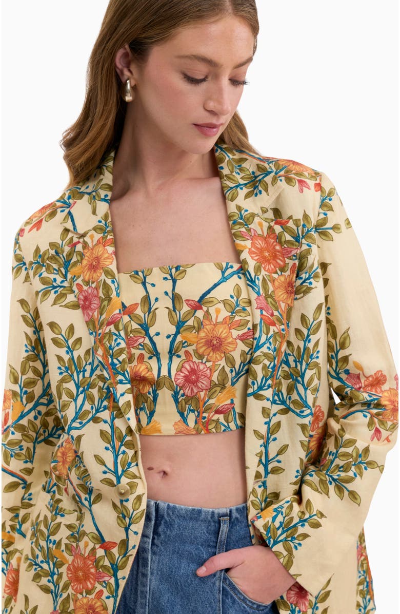 Rebecca Taylor Cleo Printed Blazer, Alternate, color, Buttercream Multi
