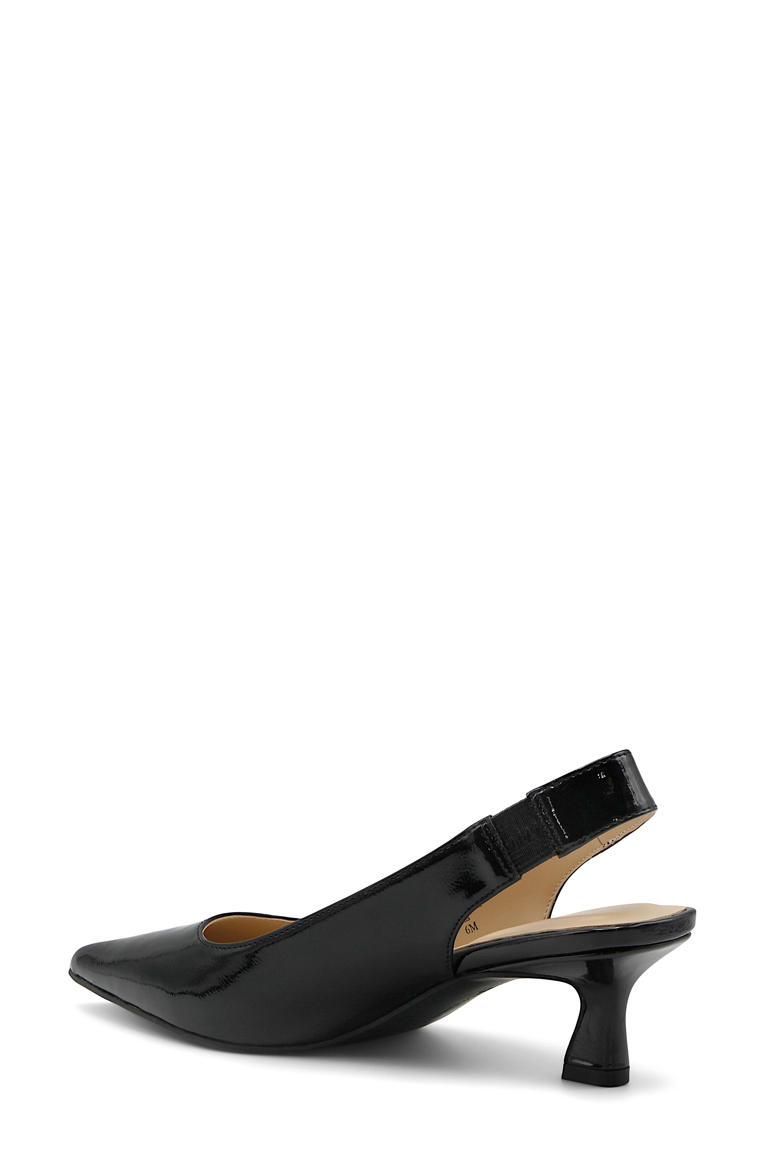 Adrienne Vittadini Sagan Pointed Toe Slingback Pump, Alternate, color, Black Patent
