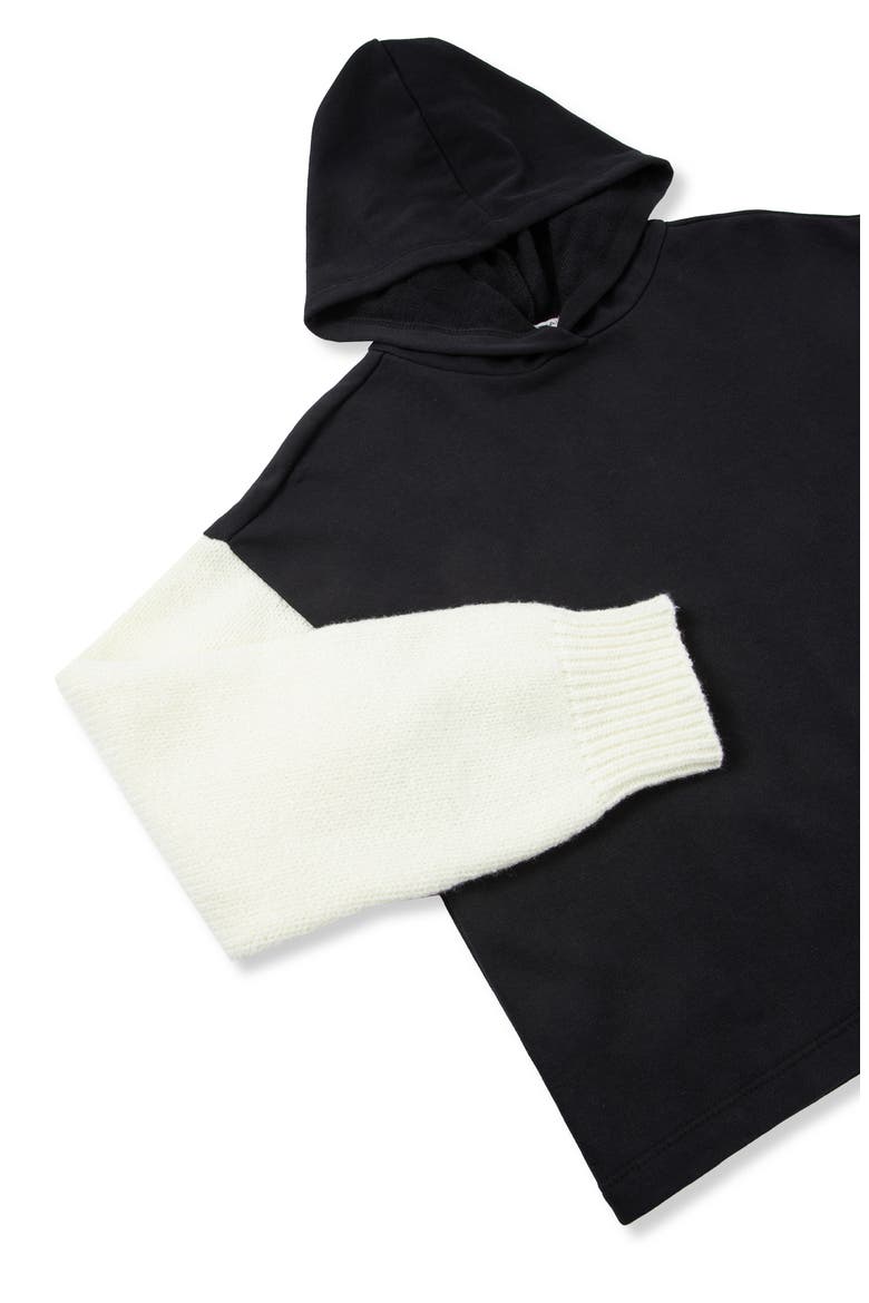 Kids' Colorblock Hoodie & Faux Leather Skort Set, Alternate, color, BLACK