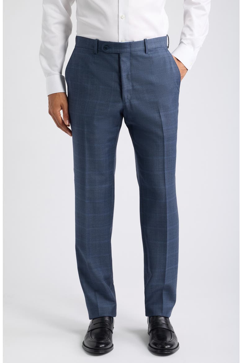 Flynn Classic Fit Blue Mélange Windowpane Check Wool Suit, Alternate, color, MEDIUM BLUE
