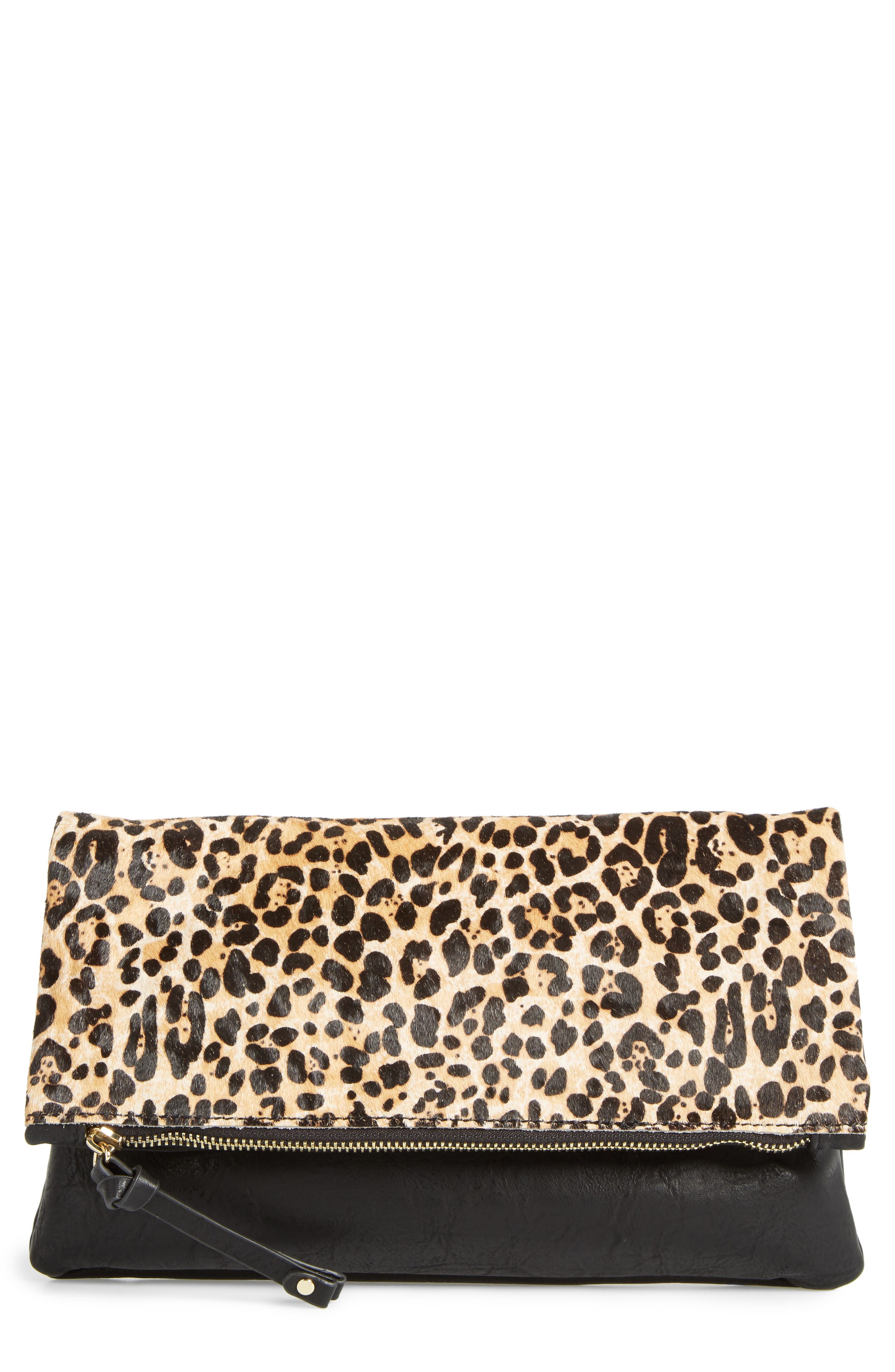 Sole Society Marlena Faux Leather Foldover Clutch, Main, color, 